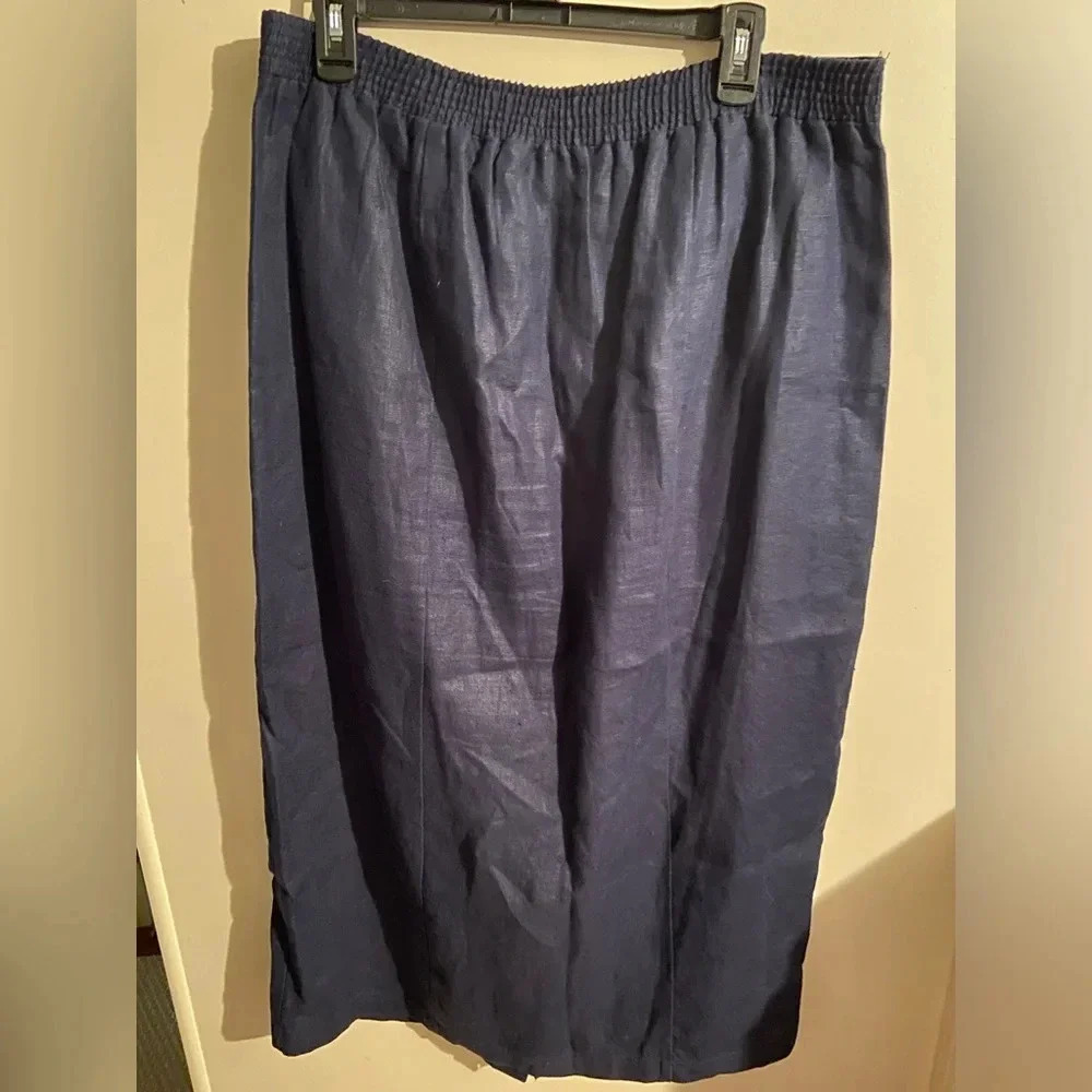 David Dart Collection 100% Linen Navy Button Fron… - image 5